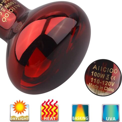 Aiicioo Intense Basking Bulb Spot Lamp - Reptile Heat Bulb Simulated Natured Sunlight Heat Lamp Bulb 150W UVA Light for Bearded Dragon Snake Tortoise in Kuwait