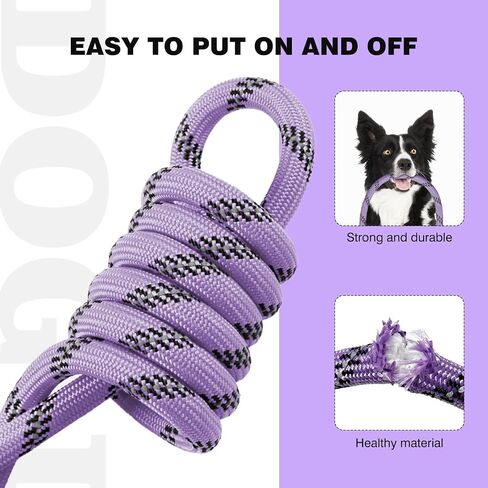 lynxking Slip Lead Dog Leash Reflective, Heavy Duty Comfortable Strong Rope Leash for Large, Medium Dogs, No Pull Pet Training Leash (Light Purple, Large 1/2in x 6ft-Slip Lead) in Kuwait