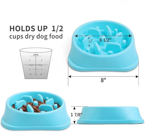 Slow Feeder Small Dog Bowls Anti-Slip Puzzle Bowl Feeder Interactive Bloat Stop Dog Bowl Anti-Choking Dog Bowl for Small and Medium Dogs in Saudi Arabia