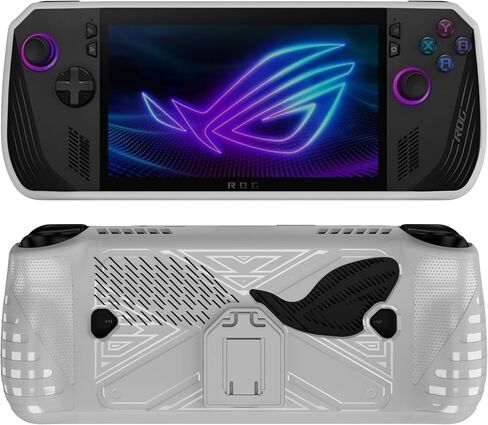 حافظة لجهاز ROG Ally X(2024)، غطاء واقٍ بمقبض TPU لوحدة تحكم الألعاب ASUS ROG Ally X، حافظة خلفية ناعمة مع مسند لجهاز ROG Ally X Gaming Handheld (أبيض) in Saudi Arabia
