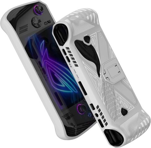 حافظة لجهاز ROG Ally X(2024)، غطاء واقٍ بمقبض TPU لوحدة تحكم الألعاب ASUS ROG Ally X، حافظة خلفية ناعمة مع مسند لجهاز ROG Ally X Gaming Handheld (أبيض) in Saudi Arabia