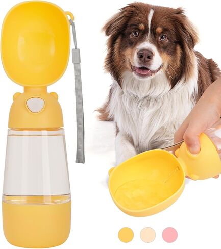 Dog Water Bottle for Walking, Multifunctional and Portable Dog Travel Water Dispenser with Food Container, Detachable Design Combo Cup for Drinking and Eating in Saudi Arabia