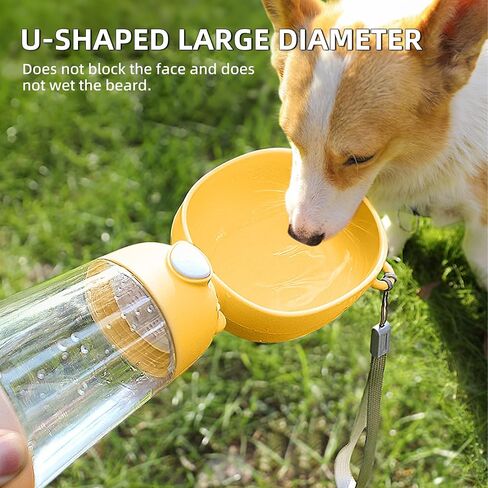 Dog Water Bottle for Walking, Multifunctional and Portable Dog Travel Water Dispenser with Food Container, Detachable Design Combo Cup for Drinking and Eating in Saudi Arabia