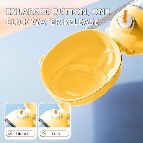 Dog Water Bottle for Walking, Multifunctional and Portable Dog Travel Water Dispenser with Food Container, Detachable Design Combo Cup for Drinking and Eating in Saudi Arabia