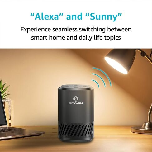 مكعب، مكبر صوت ChatGPT، Alexa مدمج، مساعدين AI مزدوجين، التبديل المجاني بين ChatGPT وAlexa، دعم لغات متعددة، التحكم في المنزل الذكي، تعلم اللغة، قراءة بطاقة التارو، أسود in Saudi Arabia