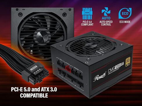 Rosewill CMG1000G5 PCIE 5.0, 80 Gold Full Modular Gaming Power Supply, 12VHPWR Cable, 4080 4090 ATX 3.0 Compatible, 1000W PSU in Saudi Arabia