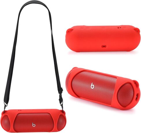 Silicone Case Cover Compatible with Beats Pill Wireless Bluetooth Speaker, Travel Protective Carrying Case with Shoulder Strap for Beats Pill Bluetooth Speaker (Cream White) in Saudi Arabia