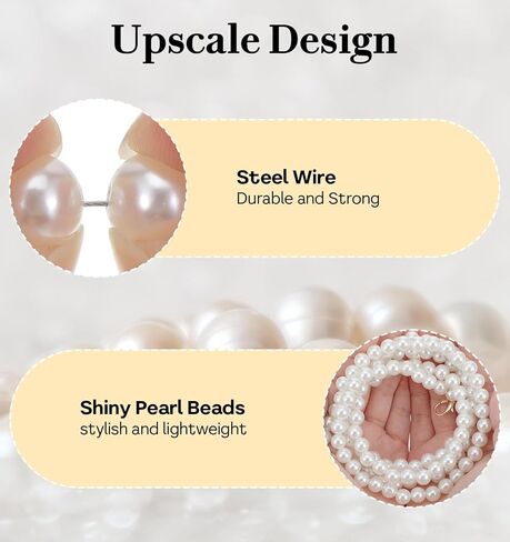 Pearl Phone Strap, 47" Cell Phone Chain, Cell Phone Lanyards with Tether Tab for Women Girls, Universal Pearl Phone Lanyard, Anti-theft Beaded Phone Lanyard Around the Neck for Most Smartphones, White in Saudi Arabia
