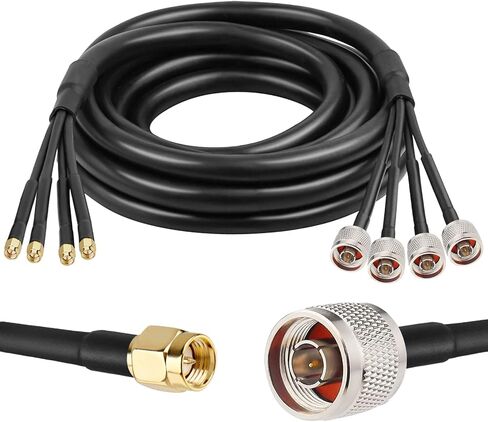 كابل ذكر N ذكر إلى SMA - كابل تمديد رباعي RG58 SMA بطول 10 أقدام كبل متحد المحور منخفض الخسارة مع موصل SMA لجهاز توجيه WiFi وجهاز استقبال GPS والهوائي ومعزز الإشارة يستخدم أجهزة التوجيه الخلوية 5G in Saudi Arabia