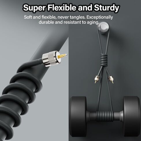 Elecan Ham Radio CB Coax Cable 50 Ohm RG58 Coaxial Cable 50 Ft, UHF Male PL-259 Low Loss Digital Coax UHF Jumper Cable for Antenna Analyzer, SWR Meter, HF/VHF, Dummy Load in Saudi Arabia