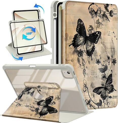 for iPad 10.2 Inch 2021/2020/2019, for iPad 9th/8th/7th Generation Case 360° Rotating Stand with Pencil Holder, Support Auto Wake/Sleep Shockproof Cover, Daisy in Saudi Arabia