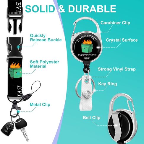 Plifal ID Badge Holder with Lanyard and Retractable Badge Reel Clip, Cute Funny Cat Name Tag Lanyard Vertical ID Protector Bage Clips for Nurse Nursing Doctor Teacher Student Women in Saudi Arabia
