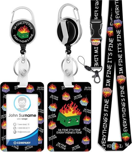 Plifal ID Badge Holder with Lanyard and Retractable Badge Reel Clip, Cute Funny Cat Name Tag Lanyard Vertical ID Protector Bage Clips for Nurse Nursing Doctor Teacher Student Women in Saudi Arabia