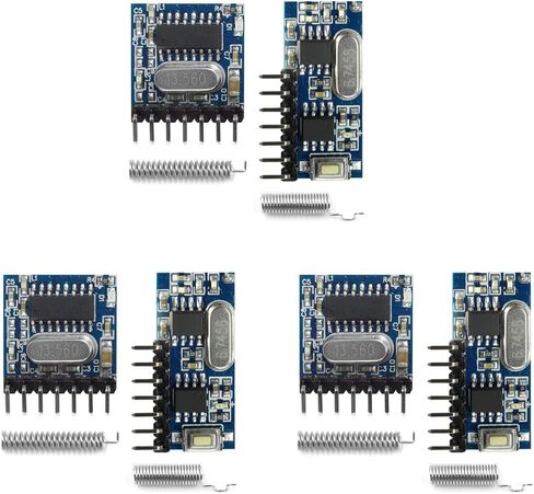 QIACHIP 3 Sets of 433mhz RF Transmitter and Receiver Module Wireless 4 Channel Output Link Kit Set with 1527 Learning Code for Remote Control in Kuwait