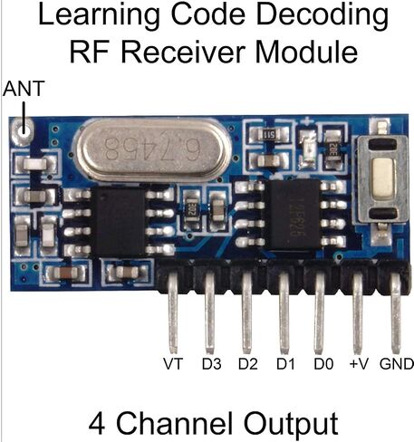 QIACHIP 3 Sets of 433mhz RF Transmitter and Receiver Module Wireless 4 Channel Output Link Kit Set with 1527 Learning Code for Remote Control in Kuwait