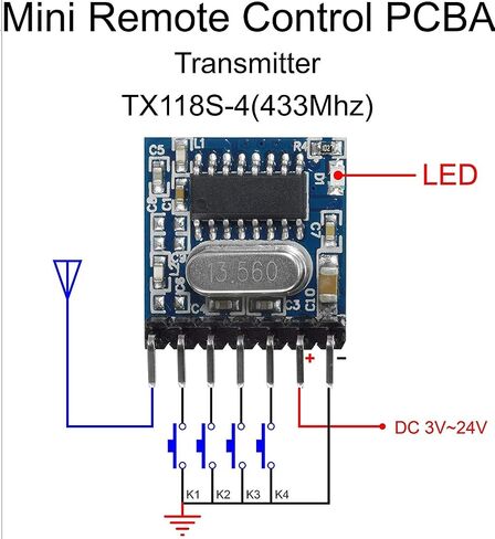 QIACHIP 3 Sets of 433mhz RF Transmitter and Receiver Module Wireless 4 Channel Output Link Kit Set with 1527 Learning Code for Remote Control in Kuwait