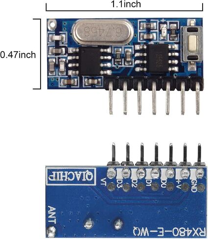 QIACHIP 3 Sets of 433mhz RF Transmitter and Receiver Module Wireless 4 Channel Output Link Kit Set with 1527 Learning Code for Remote Control in Kuwait