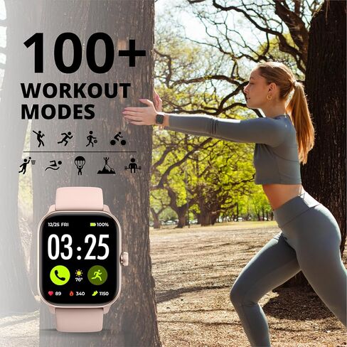 Spade & Co Health Smartwatch 4 - Smartwatch for Men & Women, Heart Rate, Sleep & SpO2 Monitor, Pedometer, Fitness Tracker, Answer/Make Calls IP68 Waterproof iOS & Android Compatible - 10+ Days Battery in Kuwait