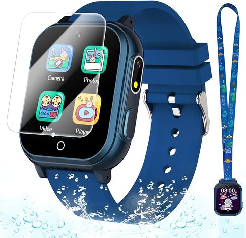 Waterproof Smart Watch for Kids Toys for Boys Age 5-12 with 32 Games, Dual Camera, Habit Tracking, Music Player, Video, Alarm Clock, HD Touchscreen Kids Smart Watch Birthday Gift for 3-12 Year Old in Saudi Arabia