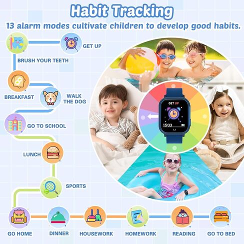 Waterproof Smart Watch for Kids Toys for Boys Age 5-12 with 32 Games, Dual Camera, Habit Tracking, Music Player, Video, Alarm Clock, HD Touchscreen Kids Smart Watch Birthday Gift for 3-12 Year Old in Saudi Arabia