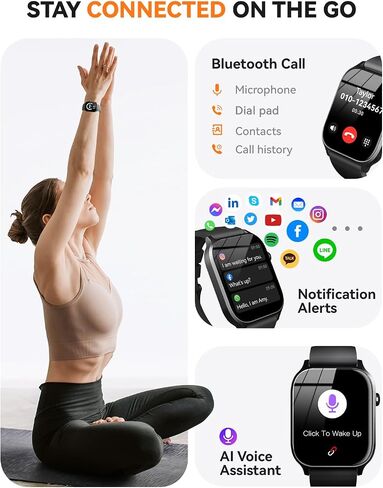 Smart Watch for Men Women- Answer/Make Call, 2024 IP68 Waterproof Fitness Tracker Watch with Heart Rate Monitor Sleep Step Counter Activity Smartwatch for Samsung Andriod iPhone iOS Compatible in Saudi Arabia
