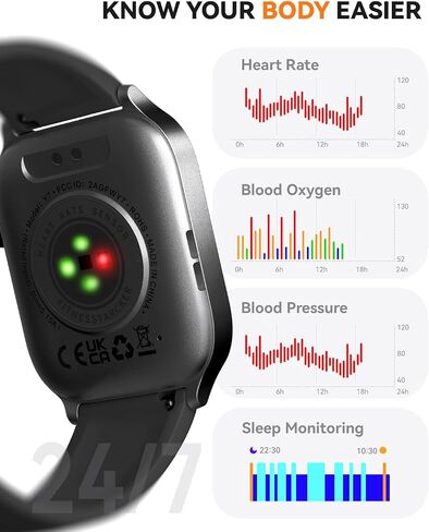 Smart Watch for Men Women- Answer/Make Call, 2024 IP68 Waterproof Fitness Tracker Watch with Heart Rate Monitor Sleep Step Counter Activity Smartwatch for Samsung Andriod iPhone iOS Compatible in Saudi Arabia