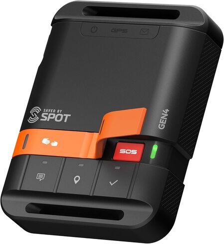 SPOT Gen 4 Satellite GPS Messenger | Handheld Portable Tracker for Hiking, Camping, Backpacking, Outdoor Activities | Signature Series Lens Cloth Bundle | Subscription Applicable in Saudi Arabia
