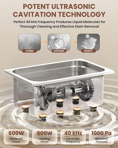 15L Professional Ultrasonic Cleaner, 4 gal Industrial Auto Cleaning Machine with Degas and Gentle Mode, 40kHz Stainless Steel Ultrasonic Cleaner for Jewelry Watches Machine Parts Auto Tools in Saudi Arabia