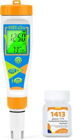 pH Meter for Water Digital EC and PPM Meter for Hydroponics Nutrient 4 in 1 pH EC TDS Temperature Tester with Large Display for Indoor Plant Grow DWC Setup Aeroponic Pool Aquarium in Saudi Arabia