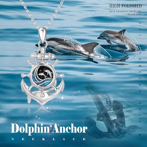 YEESIA Anchor Necklace for Men Sterling Silver Nautical Sailor Navy Mooring Rope Necklaces Anchor Compass Pendant Jewelry Valentine's Day Birthday Graduation Gift for Boys Women in Kuwait