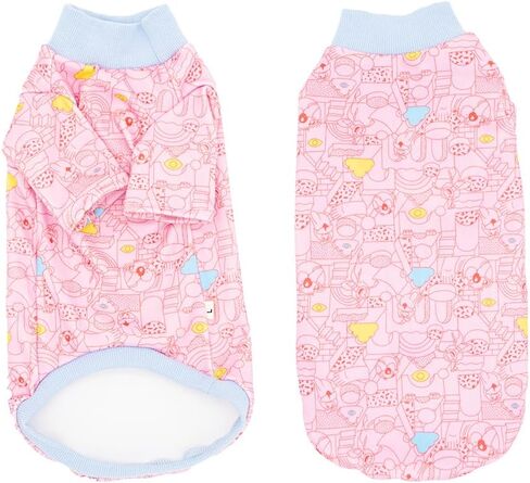 Sphynx Cat Clothes, Hairless Cat Shirt, Soft Stretchy Sweater for Cats, Breathable Cat Daily Outfit, Cat Pullover for Cornish Rex, Devon Rex (Pink Cartoon, XXL (8.5-12lbs)) in Saudi Arabia