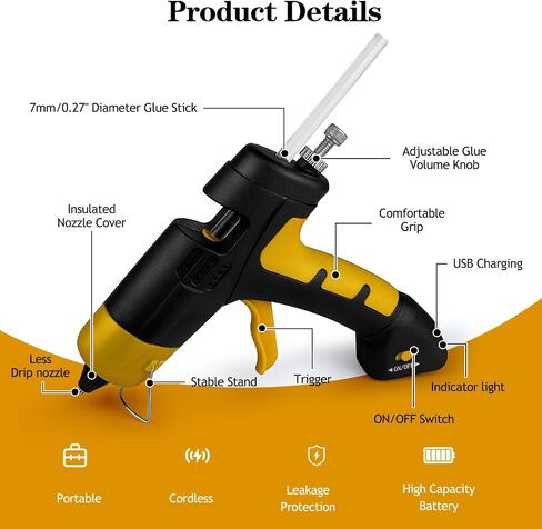 Hot Glue Gun Kit with 30 Hot Glue Sticks, Precision Nozzle, Fast Preheating Hot Melt Glue Gun Full Size for School Crafts DIY Art Decorations Quick Home Repairs - White in Saudi Arabia