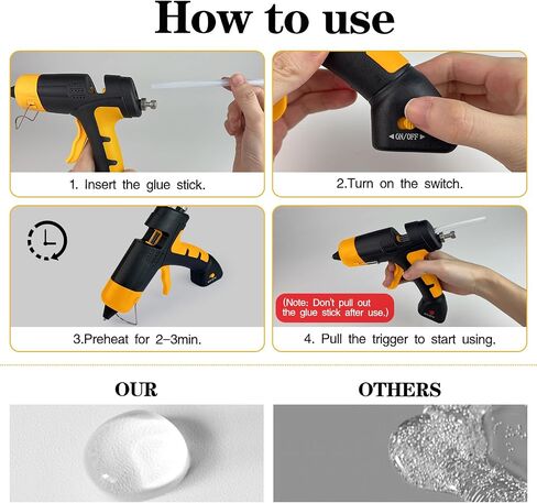 Hot Glue Gun Kit with 30 Hot Glue Sticks, Precision Nozzle, Fast Preheating Hot Melt Glue Gun Full Size for School Crafts DIY Art Decorations Quick Home Repairs - White in Saudi Arabia