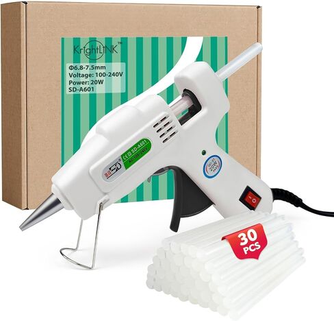 Hot Glue Gun Kit with 30 Hot Glue Sticks, Precision Nozzle, Fast Preheating Hot Melt Glue Gun Full Size for School Crafts DIY Art Decorations Quick Home Repairs - White in Saudi Arabia