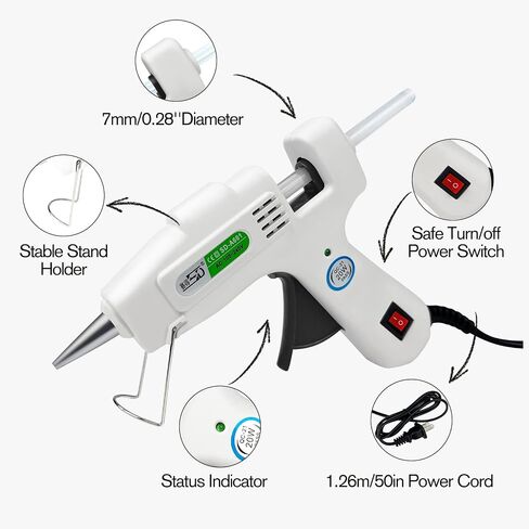 Hot Glue Gun Kit with 30 Hot Glue Sticks, Precision Nozzle, Fast Preheating Hot Melt Glue Gun Full Size for School Crafts DIY Art Decorations Quick Home Repairs - White in Saudi Arabia