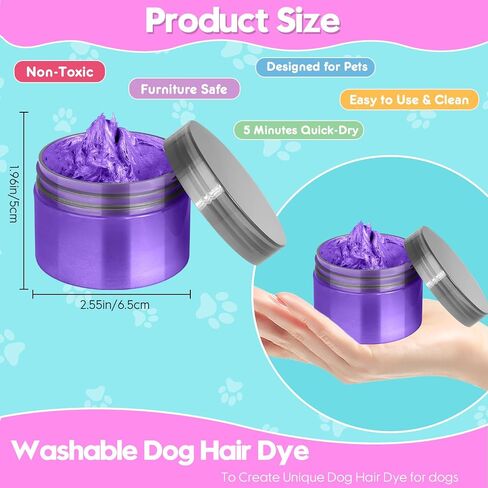 Hair Color For Dog, Washable Hair Wax Color Temporary Pet Safe Hair Color Cream for DIY Large Boy & Girl Puppy Stuff Accessories, Funny Birthday Gifts to Cat Lovers in Saudi Arabia
