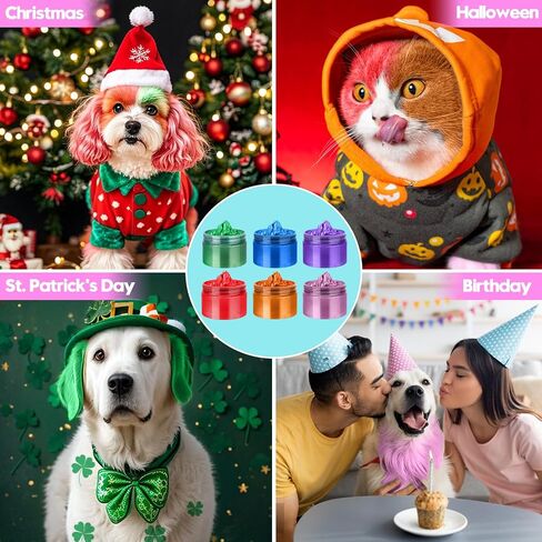 Hair Color For Dog, Washable Hair Wax Color Temporary Pet Safe Hair Color Cream for DIY Large Boy & Girl Puppy Stuff Accessories, Funny Birthday Gifts to Cat Lovers in Saudi Arabia
