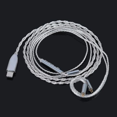 0.78 مم 2 دبوس كابل USB C IEM ترقية كابل مع ميكروفون 6 فروع OFC مطلية بالفضة سماعة أذن كابل بديل قابل للفصل لـ KZ ZST ZS10 Pro ZS6 ZSN PRO V90 V80 AS10 ZSX IEMs إلخ in Saudi Arabia