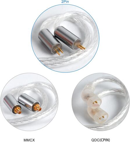 0.78 مم 2 دبوس كابل USB C IEM ترقية كابل مع ميكروفون 6 فروع OFC مطلية بالفضة سماعة أذن كابل بديل قابل للفصل لـ KZ ZST ZS10 Pro ZS6 ZSN PRO V90 V80 AS10 ZSX IEMs إلخ in Saudi Arabia