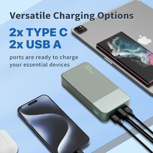 NOBIS Portable Charger, 20000mAh Power Bank, 35W Power Bank Fast Charging, Battery Pack with C to C Cable, Battery Bank with Digital Display for iPhone Samsung Android etc in Saudi Arabia