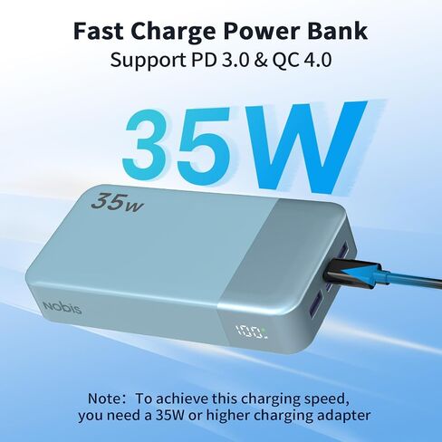 NOBIS Portable Charger, 20000mAh Power Bank, 35W Power Bank Fast Charging, Battery Pack with C to C Cable, Battery Bank with Digital Display for iPhone Samsung Android etc in Saudi Arabia
