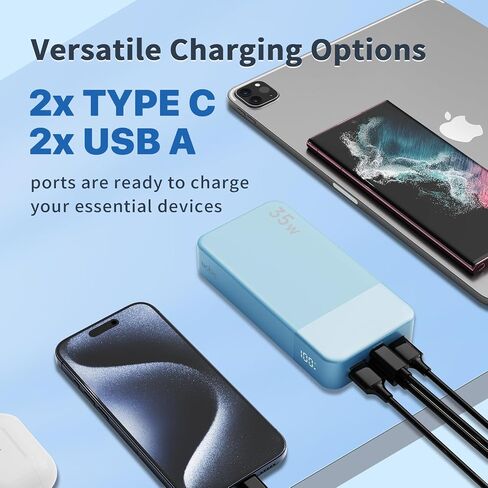 NOBIS Portable Charger, 20000mAh Power Bank, 35W Power Bank Fast Charging, Battery Pack with C to C Cable, Battery Bank with Digital Display for iPhone Samsung Android etc in Saudi Arabia