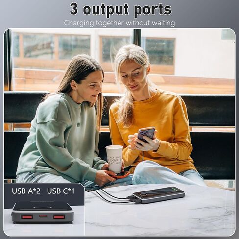 MARBERO Mini Power Bank 10000mAh، 22.5W شاحن محمول صغير سريع الشحن مع PD 3.0 & QC 3.0، شاحن iPhone خفيف الوزن USB C، مخرج مزدوج متوافق مع iPhone وSamsung والسفر الذي يجب أن يمتلكه in Saudi Arabia