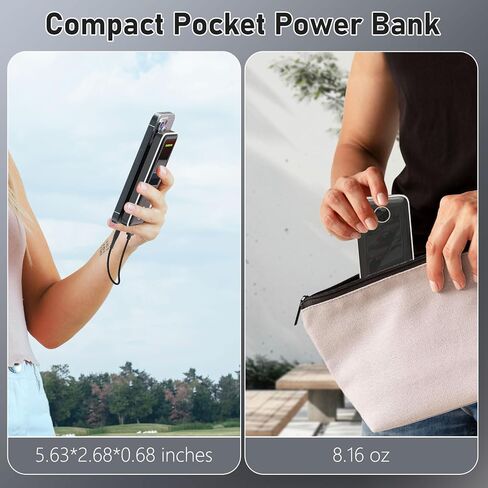 MARBERO Mini Power Bank 10000mAh، 22.5W شاحن محمول صغير سريع الشحن مع PD 3.0 & QC 3.0، شاحن iPhone خفيف الوزن USB C، مخرج مزدوج متوافق مع iPhone وSamsung والسفر الذي يجب أن يمتلكه in Saudi Arabia