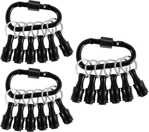 12Pcs 1/4inch Hex Shaft Screwdriver Bit Holder Portable Extension Bar Keychain Screw Adapter Aluminum Alloy Drill Extension Bit Holder with 2 Carabiner for Screw Driver in Saudi Arabia