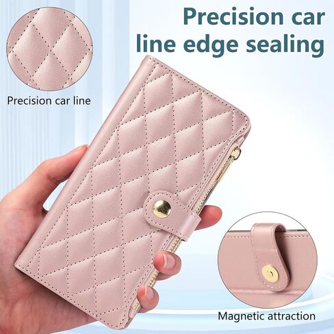 SZHAIYU Zipper Wallet Handbag Purse Compatible with iPhone 16 Pro Max Crossbody Case with Credit Card Holder Wrist Strap Lanyard Women 6.9'' Flip Faux Leather (Purple,IP 16 Pro Max) in Saudi Arabia