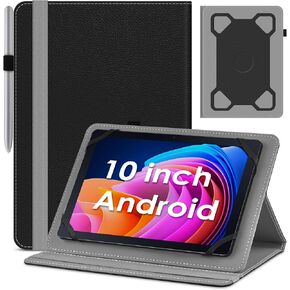 DETUOSI Universal 10 Inch Tablet Case,10.1 Inch Android Tablet Case, Protective Folio Stand Android Case for 9.6-10.5 Inch Tablet, PU Leather Tablet Cover for 10.1 Inch Tablet Android