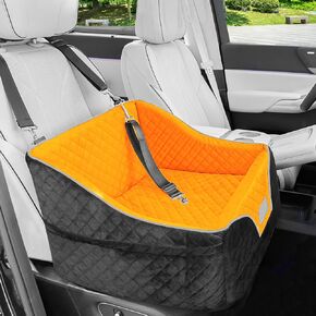 Lepark Dog Car Seat for Small Dog Cat Pet, Dog Booster Car Seat with Washable Cover and Storage Pockets, Travel Safety Seat for Front/Back Seats(Grey)