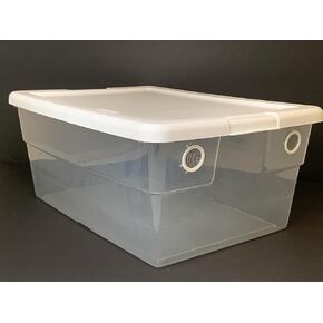 حاوية Vivarium ذات فتحات تهوية سعة 16 لترًا مع 2 حوض تنفيس لمتساويات الأرجل والزواحف والعقارب واللافقاريات الأخرى