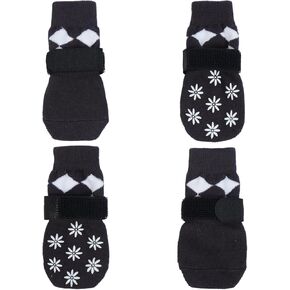 4Pcs Anti Slip Dog Socks-Xs Dog Socks to Prevent Licking Paws Dog Shoes for Hot Pavement Dog Booties for Hardwood Floors Dog Grippy Socks for Senior Dog Paw Protectors for Small Dogs Khaki